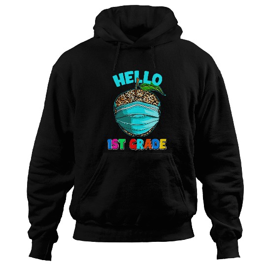 Hello Virtual 1st Grade Leopard Print for Teacher Student Hoodies