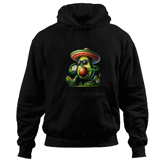 Funny Cinco De Mayo Avocado Showing Rugby Skills Tee Hoodies