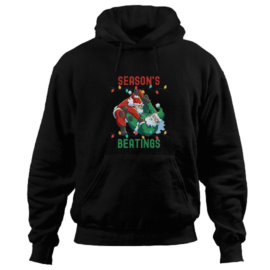 Seasons Beatings Funny Santa Seasons Greetings Mens Womens 1 Hoodies