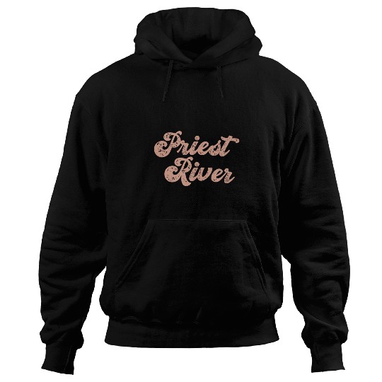 vintages Priest River Idaho homes State Souvenir Retro Hoodies