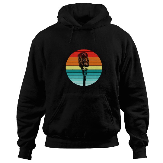 vintages Singer Vocalist Musician Retro Microphone Singing 12 Hoodies