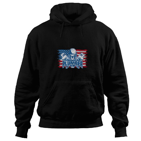 Proud American Plumber USA Flag of the United States Hoodies