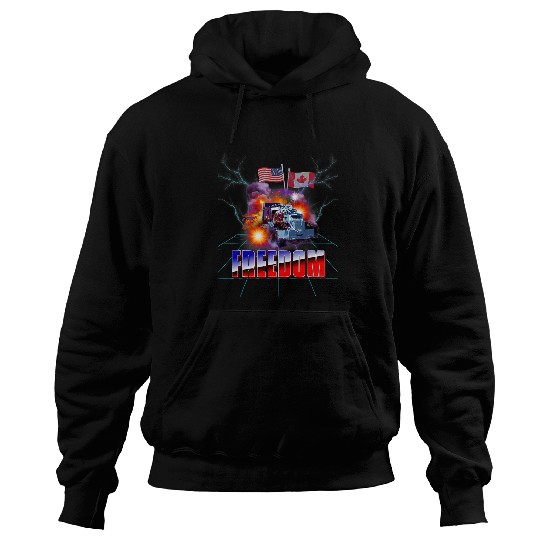 Storm Truck American USA Canada Flag freesdom Convoy Trucker Hoodies