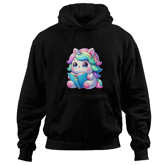 Funny Anime Kawaii Rainbow Unicorns Reading Books Coffee 8 Hoodies