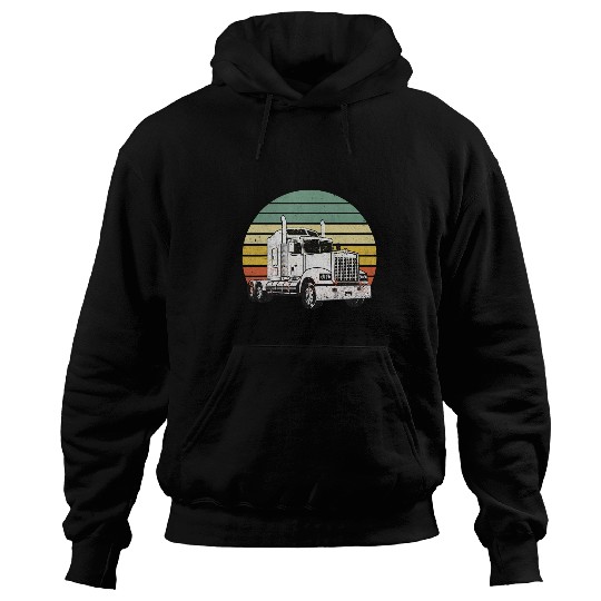 Mens Truck Driver Trucking Semi Truck Trucker Dad Hoodies