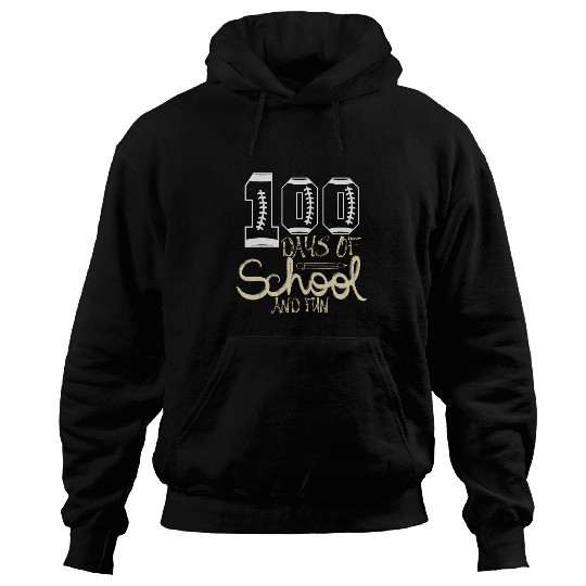 Football Funny 100th Days Of School American Football Kids Hoodies