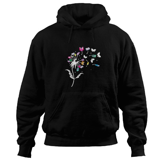 Book Dandeleon Flower Books Bookworm Avid Reader Bookish 1 Hoodies