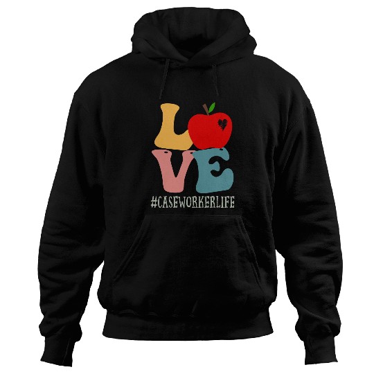 Case Worker Love Apple Groovy Retro Cute Back To School Hoodies