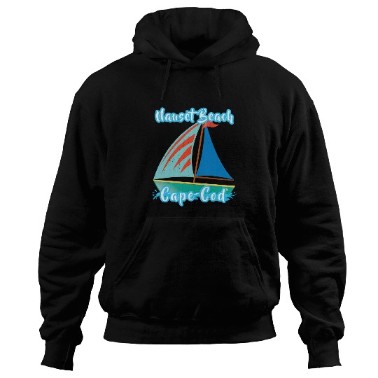 distressed nauset beach cape cod summer vacation sail boat Hoodies