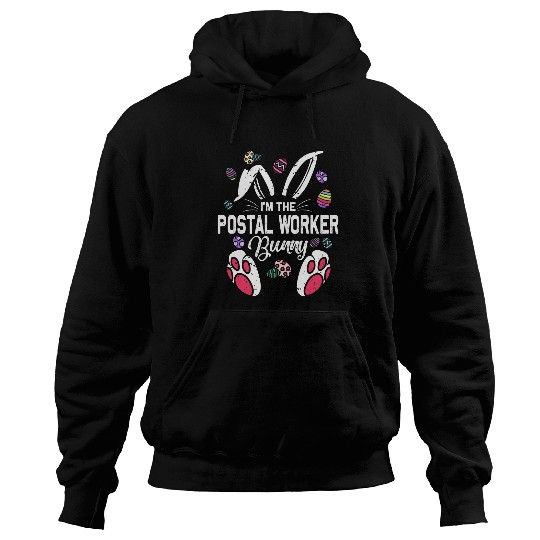 Im The Postal Worker Bunny Matching Family Easter Day Party Hoodies