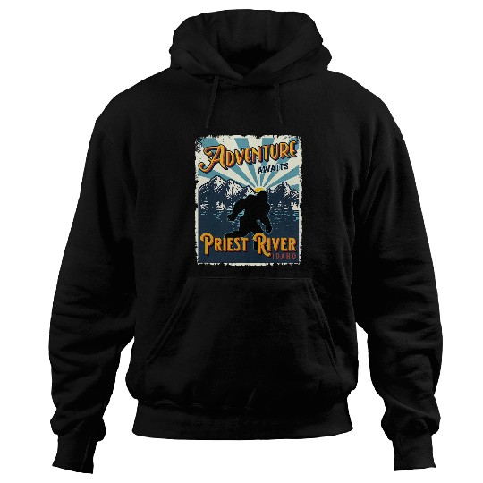 Priest River Idaho Sasquatch bigfoots Big Foot Souvenir Hoodies