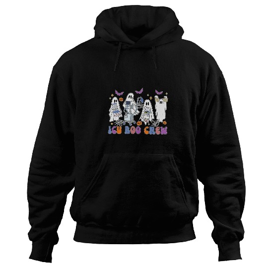 Halloween ICU nurses ICU Boo Crew Funny Nicu Picu nurses Tech Hoodies