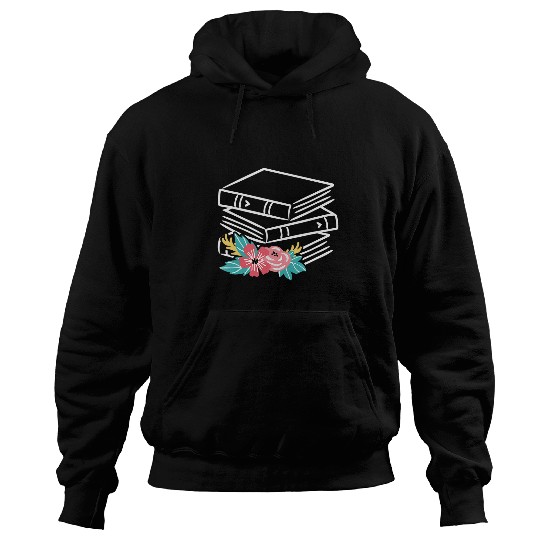 Book Lover Librarian English Teacher Cute Stack of Books Hoodies