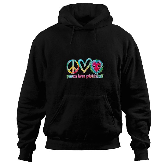 Funny Pickleball Hippie Tie Dye Peace Love Pickleball 1 Hoodies