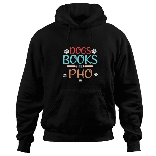 Book Lover Dogs Books and Pho Noodles Hoodies
