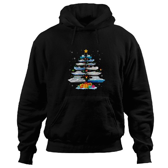 Boat Christmas Tree Merry Christmas Boating Captain Hoodies