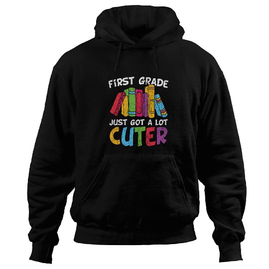 Cute First 1st Grade Kids Teacher Team Back To School Book Hoodies