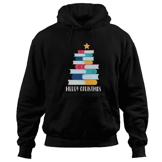 Merry Christmas Holiday Reading Librarian Book Nerd Gift Hoodies