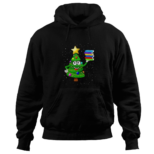 Cute christmas library tree gift librarian and book 2 Hoodies