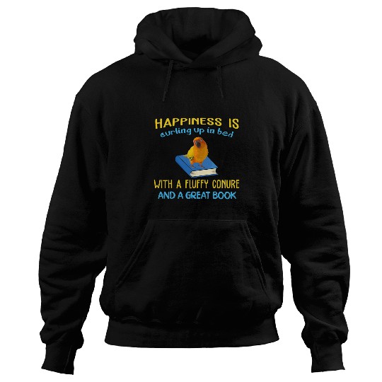 Sun Conure Happiness Is Book And Conure Parrot Bird Hoodies