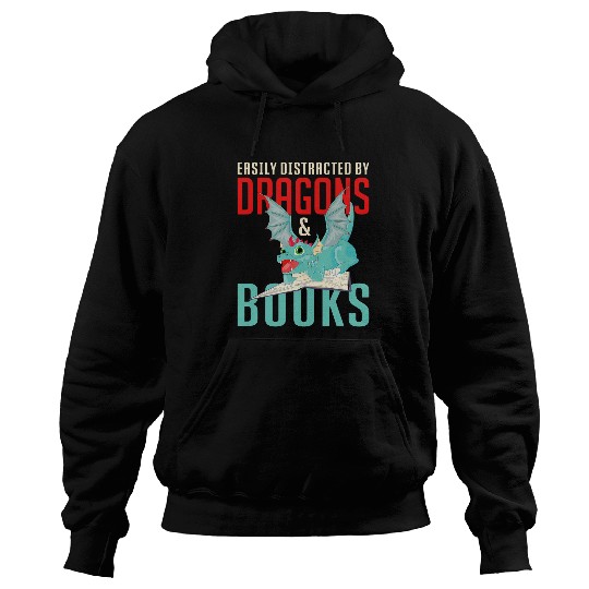 Reading Book Nerd Easily Distracted By Dragons And Books Hoodies