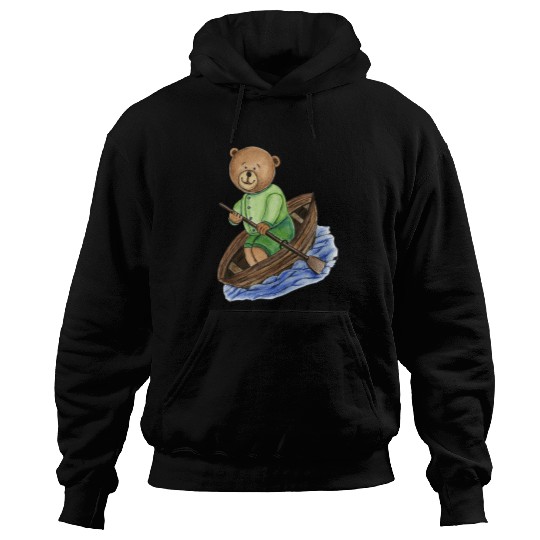 Teddy Bear Rows His Boat Hoodies