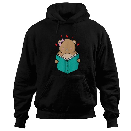 Teddy Bear reads a Book Hoodies