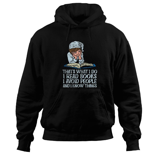 Introvert Book Nerd Book Lover Avoid People Know Things Hoodies