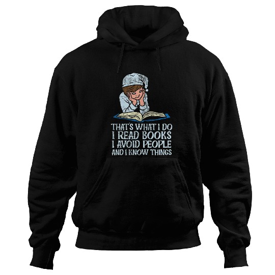 Introvert Book Nerd Book Lover Avoid People Know Things Hoodies