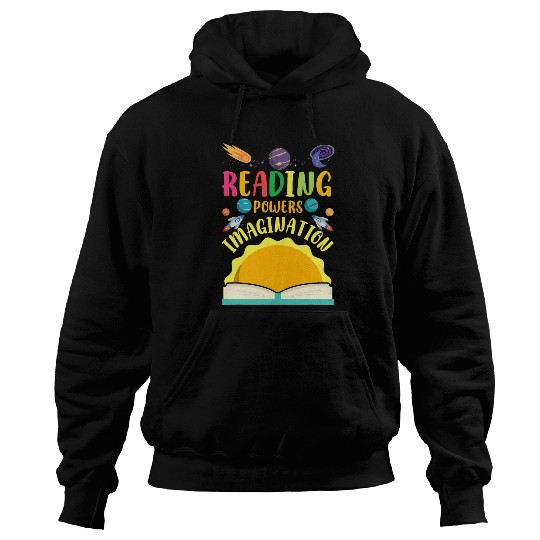Reading Powers Imagination Cute Teacher Librarian Book Lover 1 Hoodies