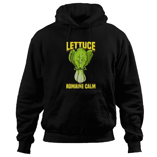 Funny Yoga Men Women Lettuce Romaine Calm Hoodies