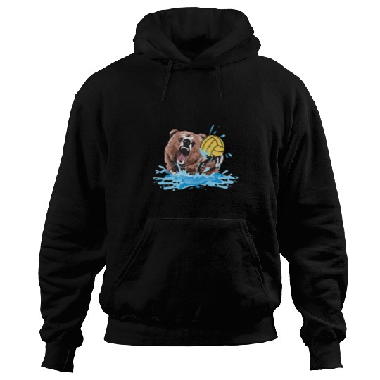Grizzly Bear Water Polo Player Goalie Coachs Beach Sports Hoodies