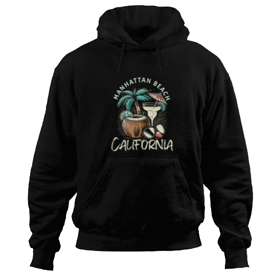 Palm Tree Coconut Cocktail Manhattan Beach californiass Hoodies