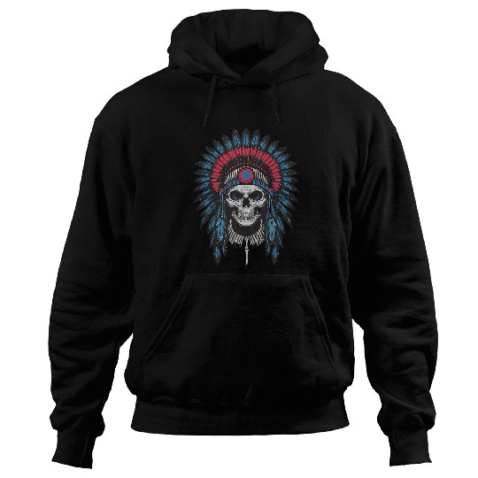 Patriotic Feathers Native American Indian Skul Symbol Bumper Hoodies