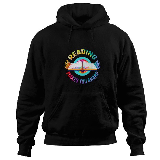 Reading TieDye Sharp Books Reader Bookworm Hobby Book Lover Hoodies