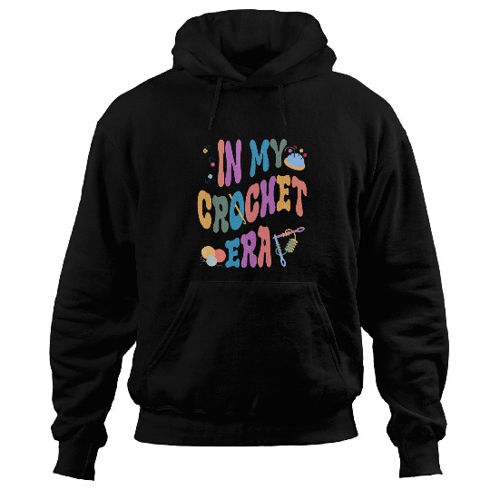 Groovy In My Crochet Era Crochet Grandma Mom Crocheting Yarn Hoodies