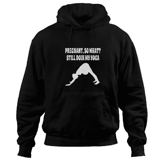 Pregnant Funny Yoga Meditation Pregnancy Reveal for Mother Hoodies