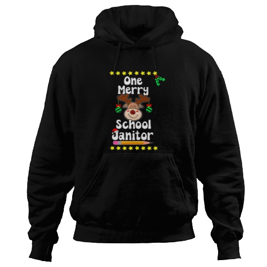 One Merry School Janitor Happy Christmas Faculty Jolly Hoodies