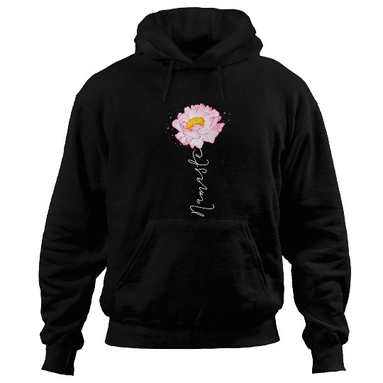 Namaste Yoga Peony Flower Pink Watercolor Boho Zen Hoodies