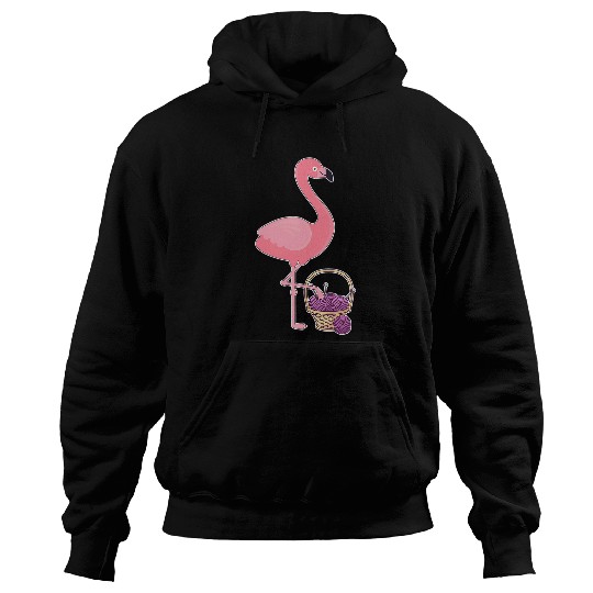 Cute Flamingo Knitting Knitting Wool Basket Hoodies