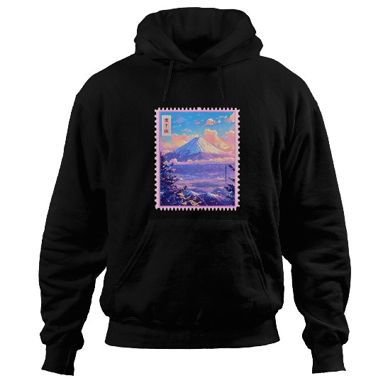 Mount Fuji Anime Aesthetic Japanese Nostalgia Retro Hoodies