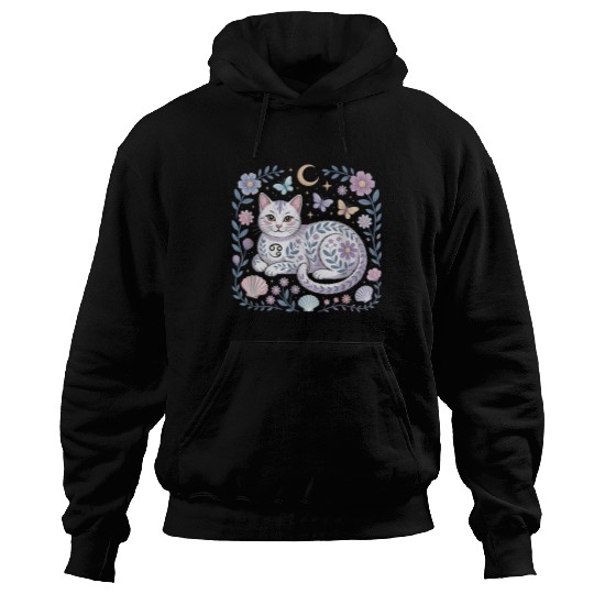Cancer Zodiac Cat Mystical Art Hoodies