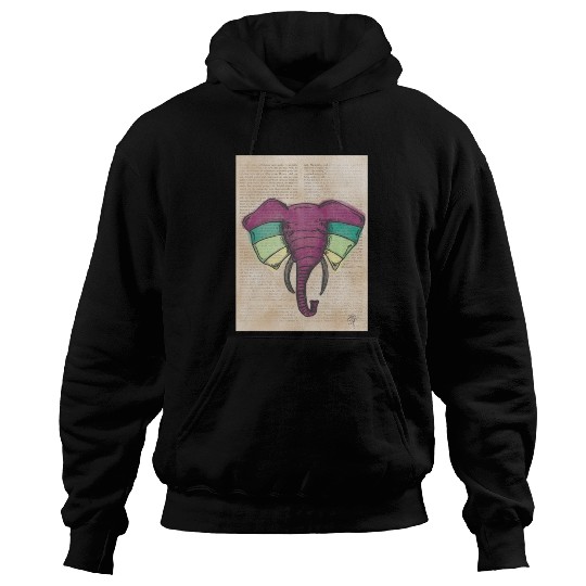 Elephant Water Color Face Hoodies