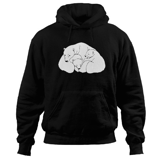 Polar Bear w. Cubs Twins Hoodies