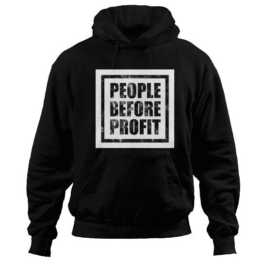 People Before Profit - Human Rights Poster (Black) Hoodies