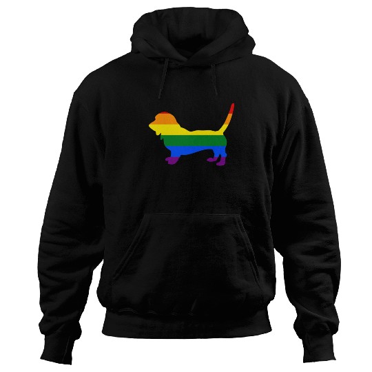 Gay Pride Dog Basset Hound Rainbow Gay Pride Flag Hoodies