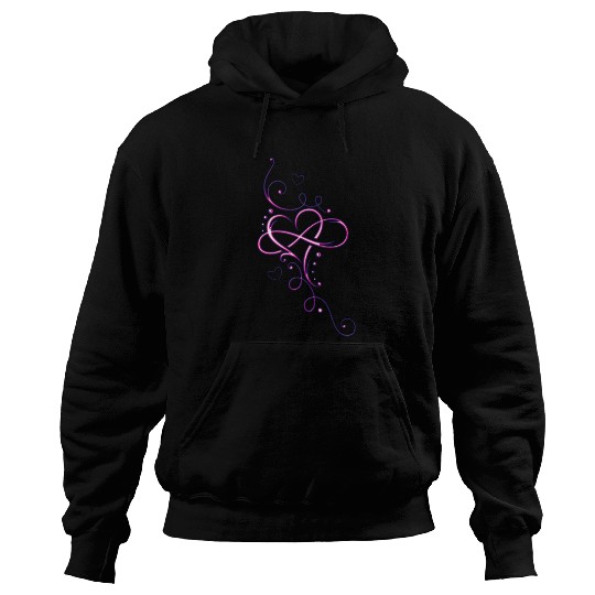 Tribal infinity heart. Pink. Hoodies