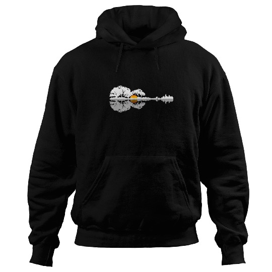 Acoustic Guitar Lake Music Musician Gift Hoodies