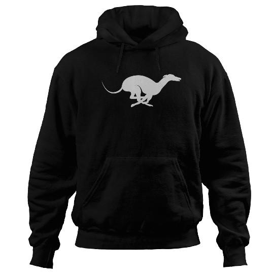 Light Grey Running Greyhound X Racer Track Dog Hoodies