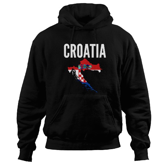 Croatian Gift - Croatia Map Country Flag Hoodies